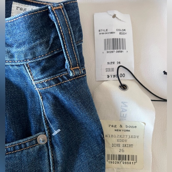 Rag & Bone Eddy Dive Denim Asymmetrical Mini Skirt - Picture 3 of 6